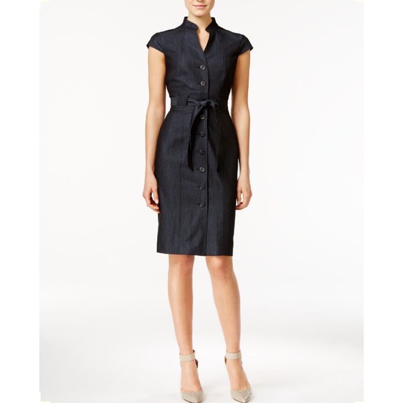 Calvin Klein Dresses & Skirts - Calvin Klein Button Down Belted Sheath Dress Sz 2 - NWT.